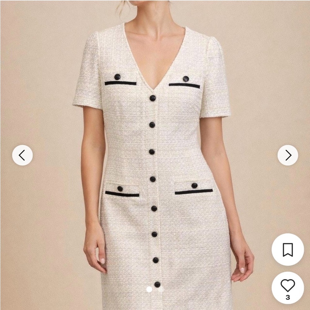 Like New LOFT Boucle Button Front Dress